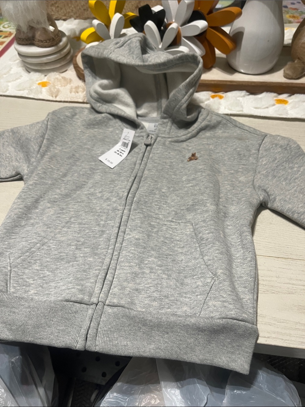 Children's Grey Zip-Up Hoodie - Soft Hooded Top